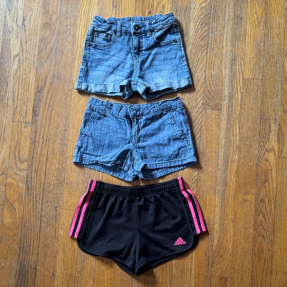 Bundle of girls’ denim and athletic shorts